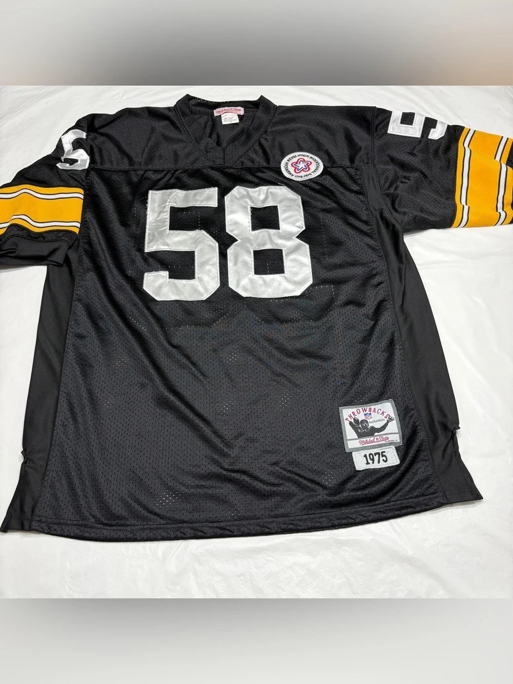 Mitchell Ness 1975 Pittsburgh Steelers Jack Lambert Throwback Jersey Mens 52 XXL - Picture 1 of 12